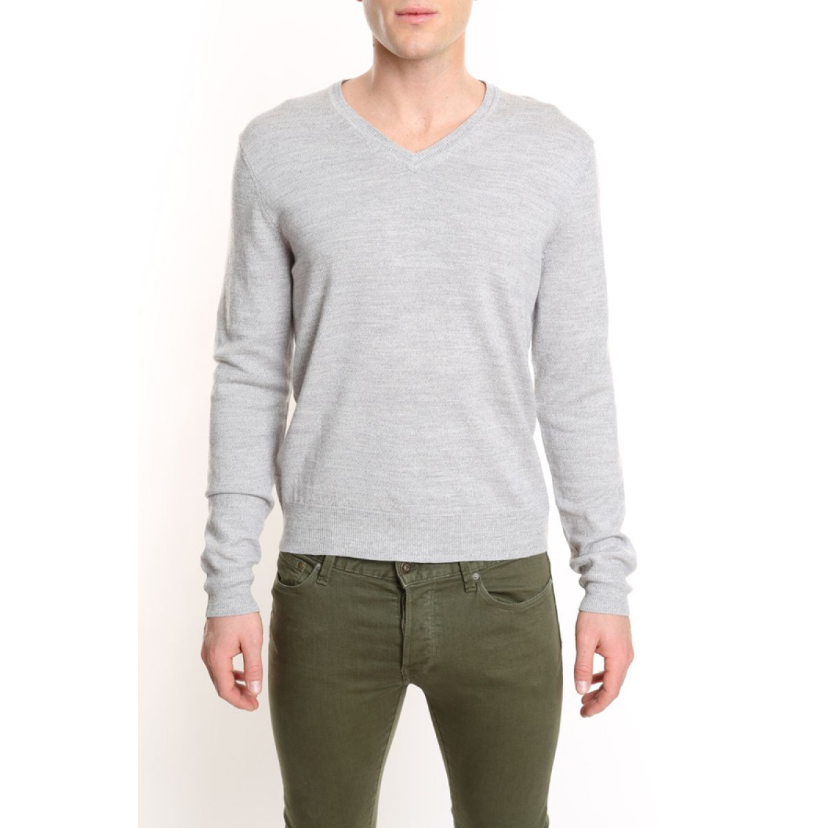 Merino V-neck Pullover Sweater